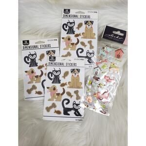 NEW LOT Dimensional Puffy DOG CAT ANIMAL scrapbook stickers studio 112‎ sticko